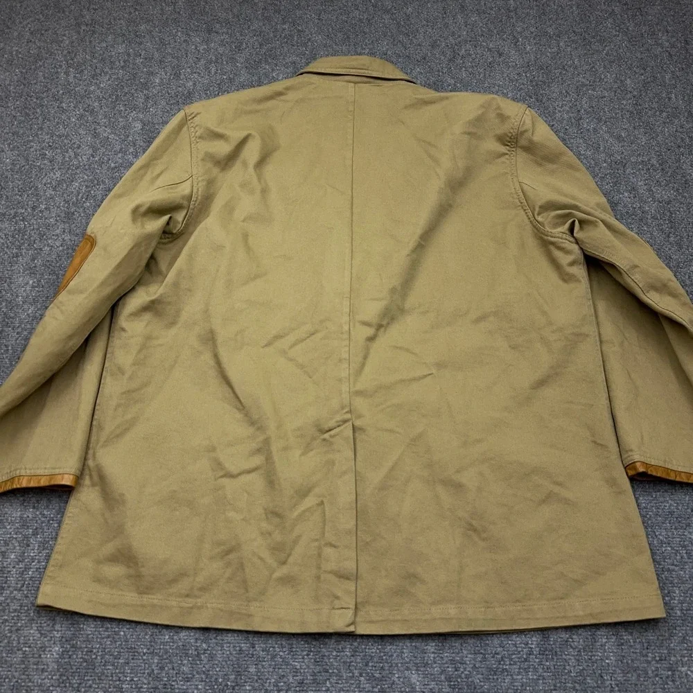 VTG Orvis Zambezi Twill Jacket Mens XL Khaki Leather Elbow Patch Sporting Blazer